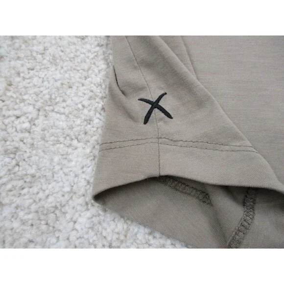 Cuts Shirt Mens Large L Brown Tan Casual Performance Stretch Crew Tee * - Picture 5 of 13
